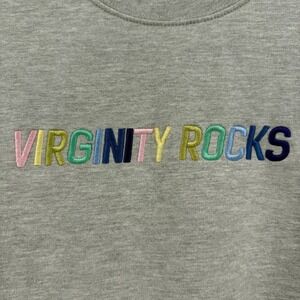 Danny Duncan Virginity Rocks Embroidered Crewneck Sweatshirt Gray Size L